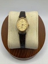 Vintage Phasar Ladies 18mm Watch Gold Tone Brown Dial Sears y482-5200 - RUNS