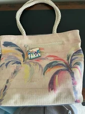 Sun N' Sand Palm Tree 100% cotton beach bag tote