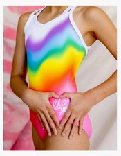 Riley McCusker SYLVIA P Leotard OMBRE RAINBOW Gymnastics Dance GK CL Size 10