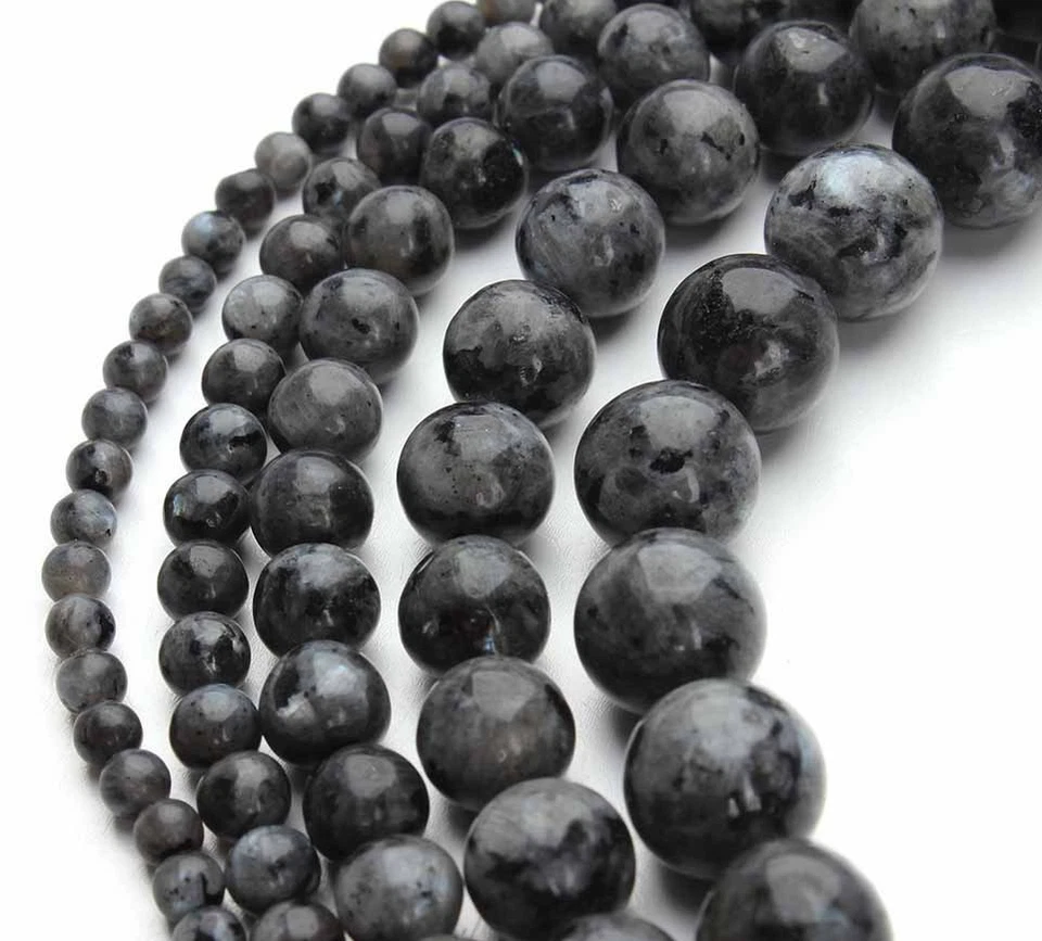 4/6/8/10/12/14mm Natural India Gray Labradorite Gems Round Loose Beads 15'' - Image 4 of 4