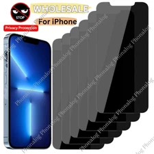 Privacy Screen Protector Tempered Glass Lot For iPhone 15 14 13 12 11 Pro Max 8