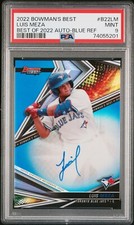 LUIS MEZA 2022 BOWMAN’S BEST BLUE AUTOGRAPH REFRACTOR PSA MINT 9 #’d /150