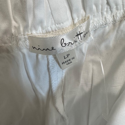 Nine Britton Bubble Crop Top Size Large White Tie Straps Ruffled Hippie - Picture 6 of 6