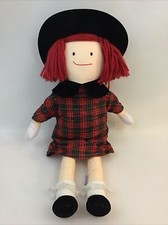 Eden Madeleine Stuffed Plush Christmas Doll 18 Hat Vintage 1990 Plaid Dress