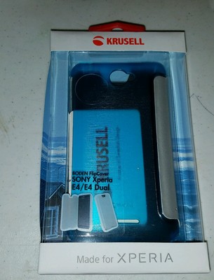 Krusell Boden Flip Cover for Sony Xperia E4/E4 Dual (Blue) New in Package 