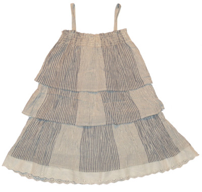 Gap Kids Blue White Stripe Tier Eyelet Dress XL 12 $35 NWT