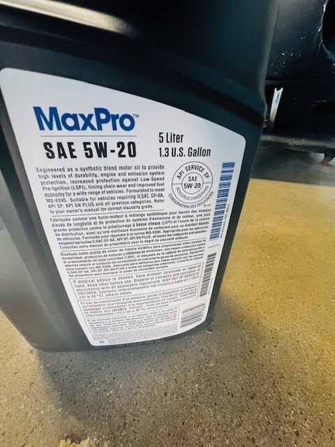 (1) Mopar 68518203AA oem GENUINE 5w20 5 LITER BOTTLE - SAME AS DEALERSHIP
