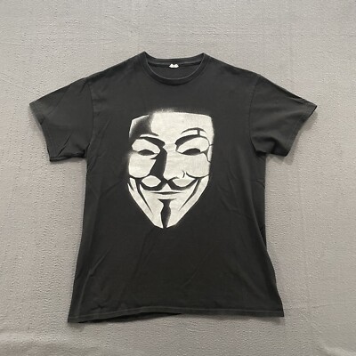 Vintage V for Vendetta Shirt Mens Small Movie Promo Black Mask Graphic  Delta Pro