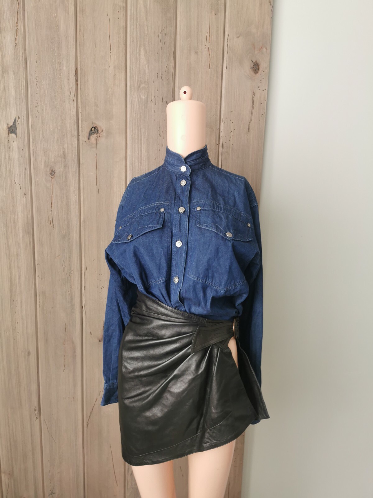GIANNI VERSACE VINTAGE JEANS COUTURE DENIM SHIRT SZ IT40 COLLECTIBLE image 2