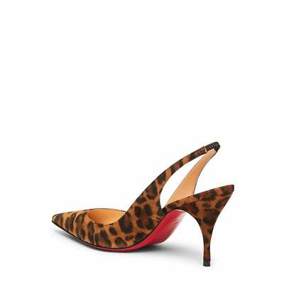 Christian Louboutin Clare Sling 80 Brown Black Leopard Slingback