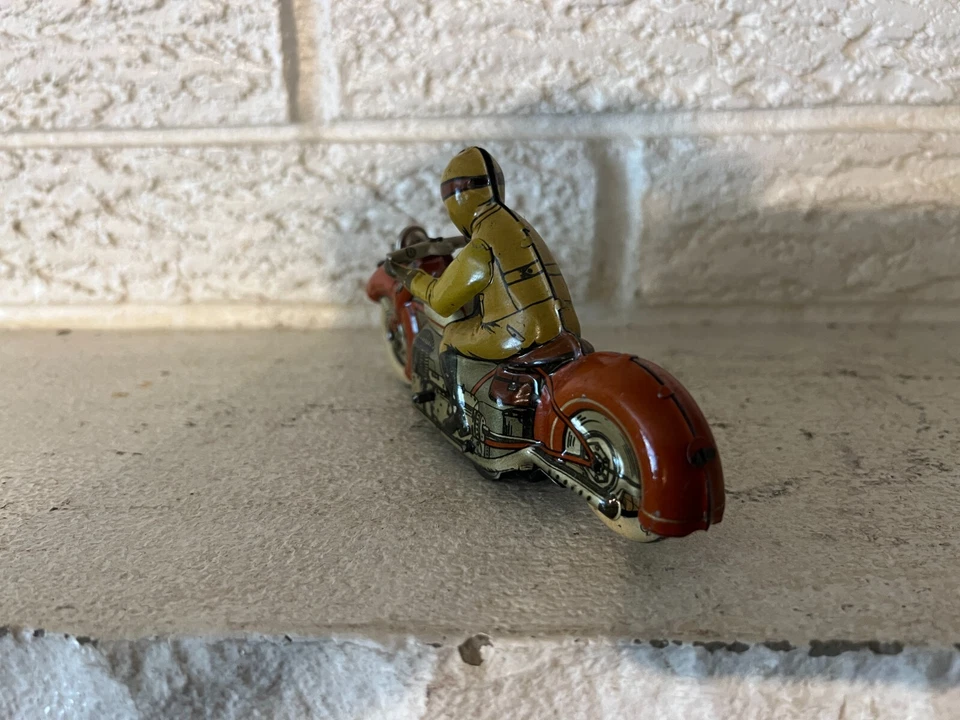 "Motocicleta y piloto GEORG FISCHER ZONA EE. UU. ALEMANIA CUERDA DE HOJALATA 5,5"" GF 207" Foto 2 de 4