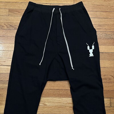 NWT Rick Owens DRKSHDW Black Drop Crouch Sweatpants Medium Men