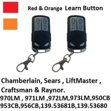 Sears 139.53681B Garage Door Opener Key Chain Remote Control 139.53680 2PACK