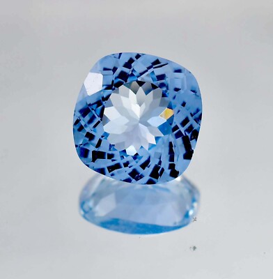13 x 13 mm 100% Natural Sky Blue Aquamarine 10.95 Ct Loose Gemstone GITcertified