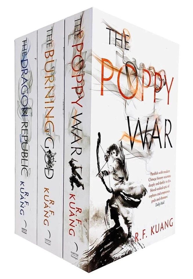 R F Kuang Poppy War Series 3 Books Collection Set Burning God, Dragon Republic