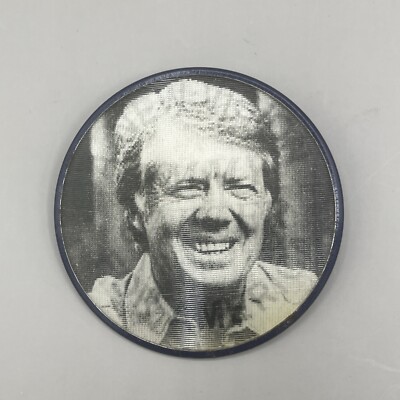 1976 Jimmy Carter Campaign Flasher Pin VARI-VUE Back Button Presidential
