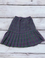 Vintage 1960s Mod Skirt Plaid Girls 4 By Peppermint Lane 60s Pleated Wool Blend