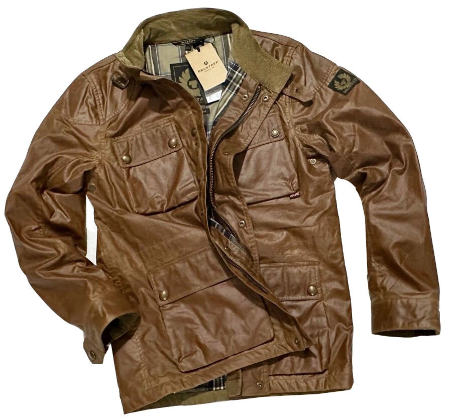 BELSTAFF LIGHT BROWN FIELDMASTER WAXED COTTON JACKET BNWT RARE SZ M UK US38 IT48