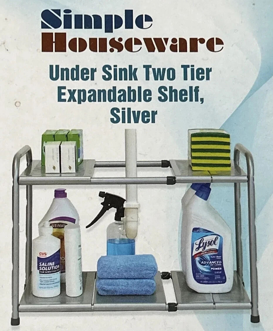 Simple Houseware BO-014-1 Expandable Shelf Organizer Rack - Silver