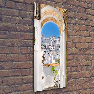 Wand-Bild Kunstdruck aus Hart-Glas Hochformat 50x125 Andalusien Spanien