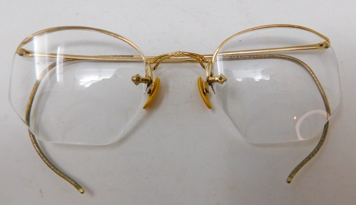 1930s AO Hexagon Vintage Eyewear Glasses 1/10 12K Yellow Gold Fill