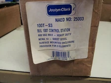 JOSLYN CLARK 100T-S3 BUL 100T CONTROL STATION NIB NEMA 13 3HOLE #B70