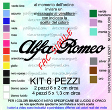 ADESIVI 6 PEZZI SCRITTA ALFA ROMEO COMPATIBILE PINZE FRENI VINILE PRESPAZIATO