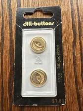 Dill Buttons #1768 24 K Gold 15 MM 5/8 In