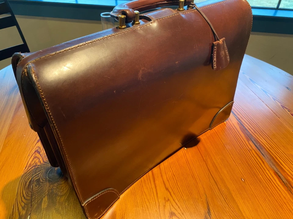 Maletín "Abogado" vintage de cuero marrón POLO RALPH LAUREN con soporte para pasaporte Foto 4 de 4