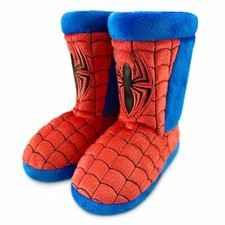 Disney Marvel Super Hero Spider Man Soft Boot Slippers Kids Boys Toddler 5/6