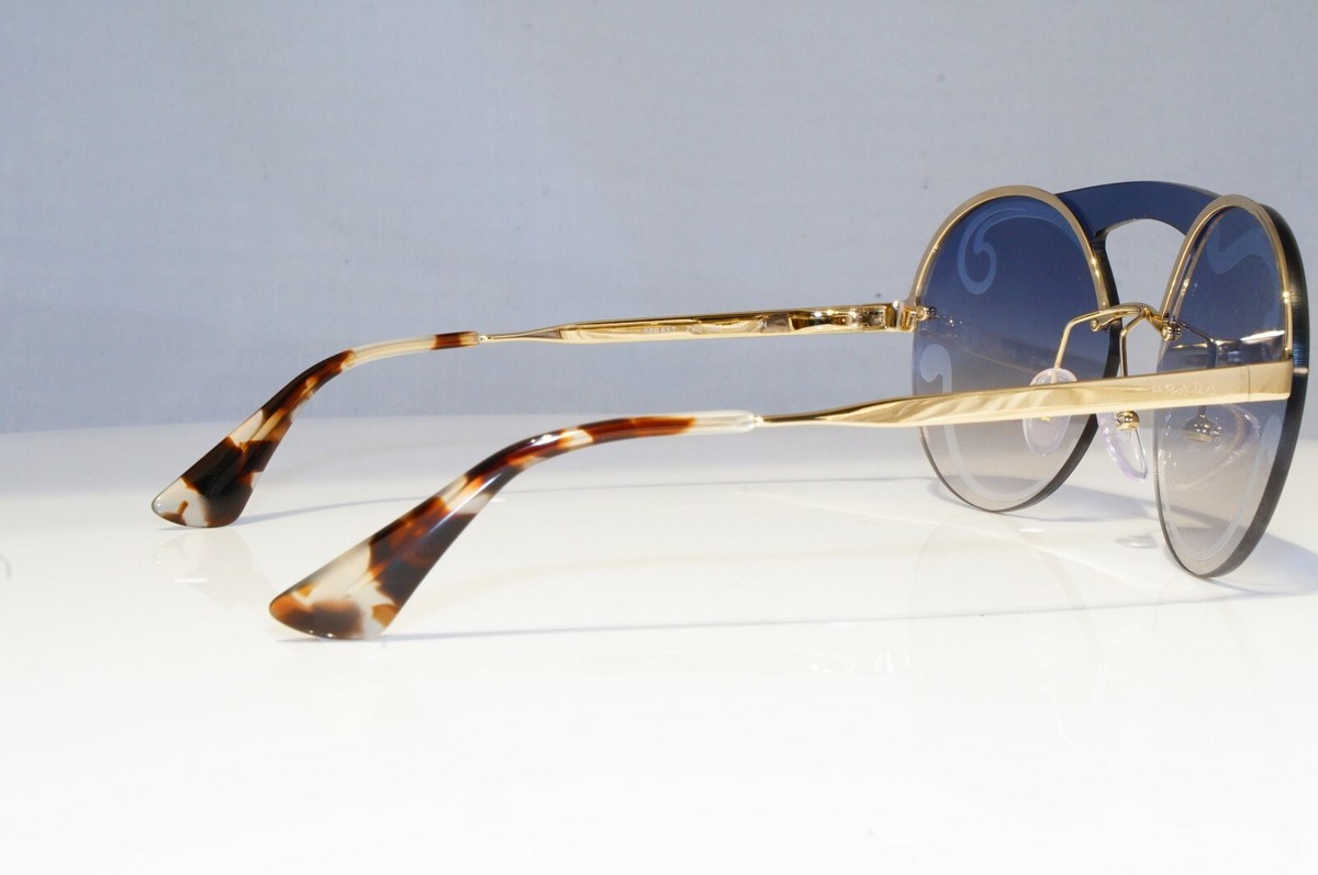 Prada Baroque Swirl Sunglasses Gold Blue Gradient Metal