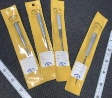 Lot of (4) ea Barrette Needle Files with Plastic Handles together Grobet 30.451