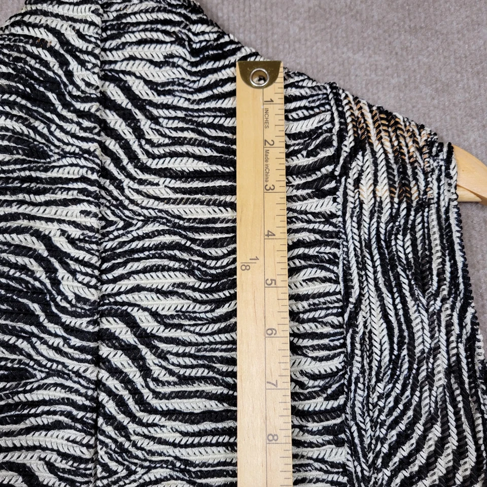 CHICO'S Vest Women's 2 (Large) Zebra Sleeveless Cardigan Lightweight Waterfall - Image 4 of 4