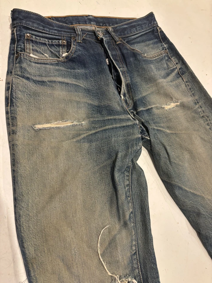 Jeans Sugarcane 1966 Hecho en EE. UU. 30x34 Ribete Desvanecimiento Foto 3 de 4