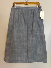 country sophisticates by pendleton Grey Plaid Silk Blend Lined Skirt Size 12