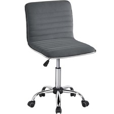 Velvet Low Back Armless Ribbed Office Chair Height Adjustable Swivel Task Chair