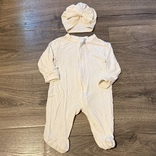 Baby Girl White Newborn Hat  Bamboo Sleeper Pajama