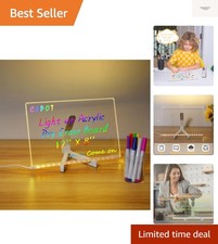 Acrylic Dry Erase Board with Light 11.8 X 7.9 Clear Light up Dry Erase Board...