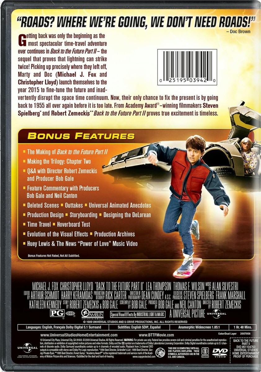 Back to the Future Part II (DVD, 1989) for sale online | eBay