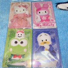 Sanrio Hello Kitty My Melody Kero Kero Keroppi Pecky Wafers Juego de 4 Tarjetas Nuevo