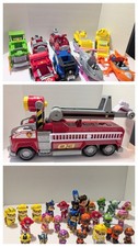 Paw Patrol Large Lot 36 Figures Vehicles And Super Sized Fire Truck Tested Works