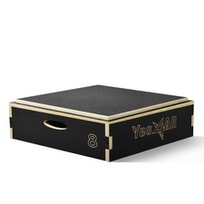 Yes4All 3-in-1 Wooden Plyo Box Jump Training Platform - 8, 16, 20-inch heights