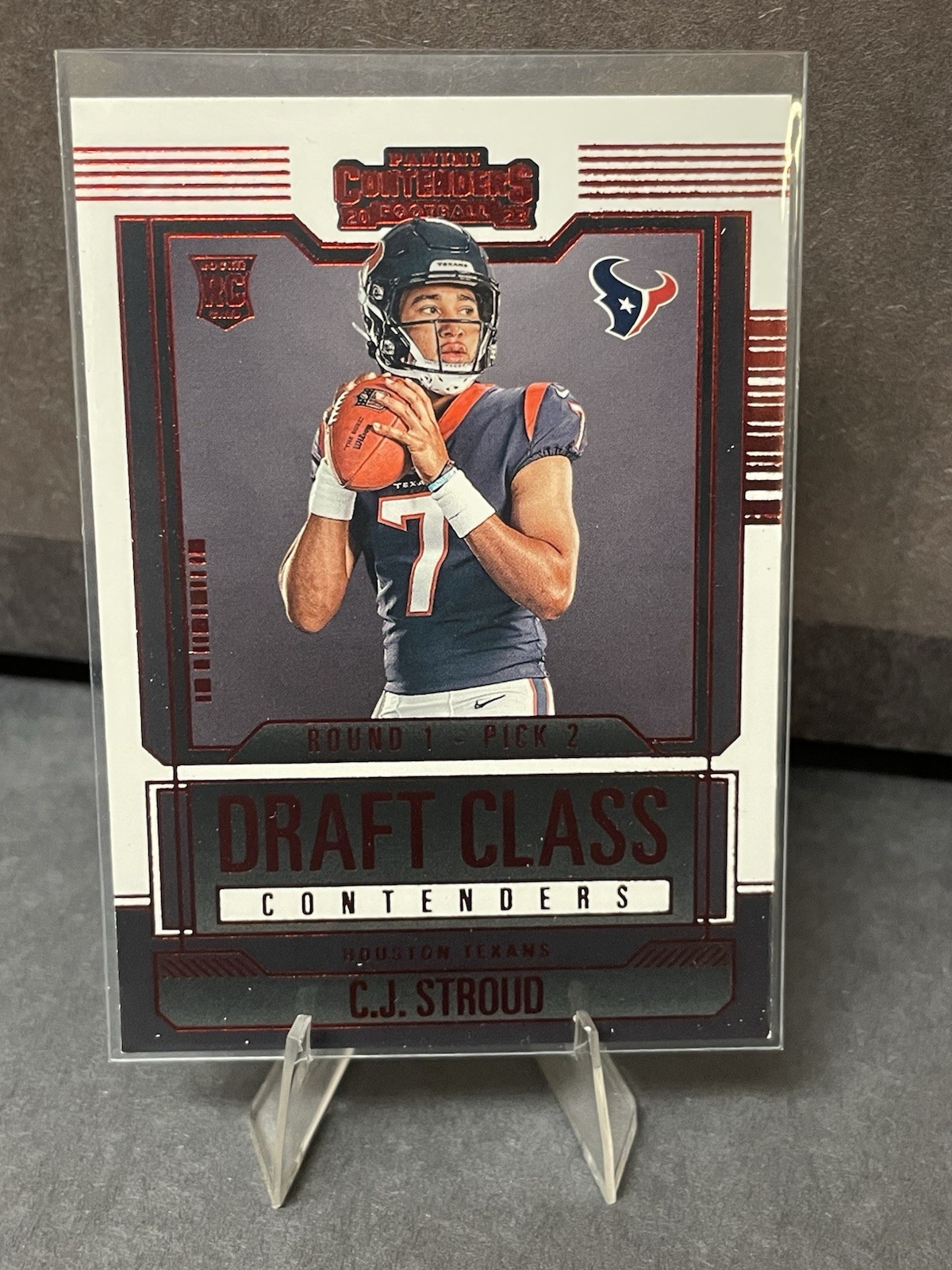 2023 Contenders #5 C.J. Stroud Draft Class Contender Red Parallel Rookie Card +1