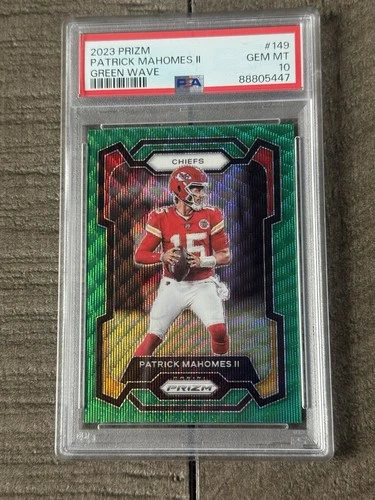 2023 Panini Prizm Patrick Mahomes II | Green Wave Prizm | PSA 10 | GEM-MT 10 |