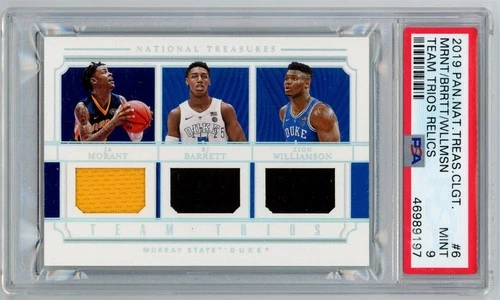 2019 National Treasures JA MORANT BARRETT WILLIAMSON RC Trio Relics PSA 9 M761