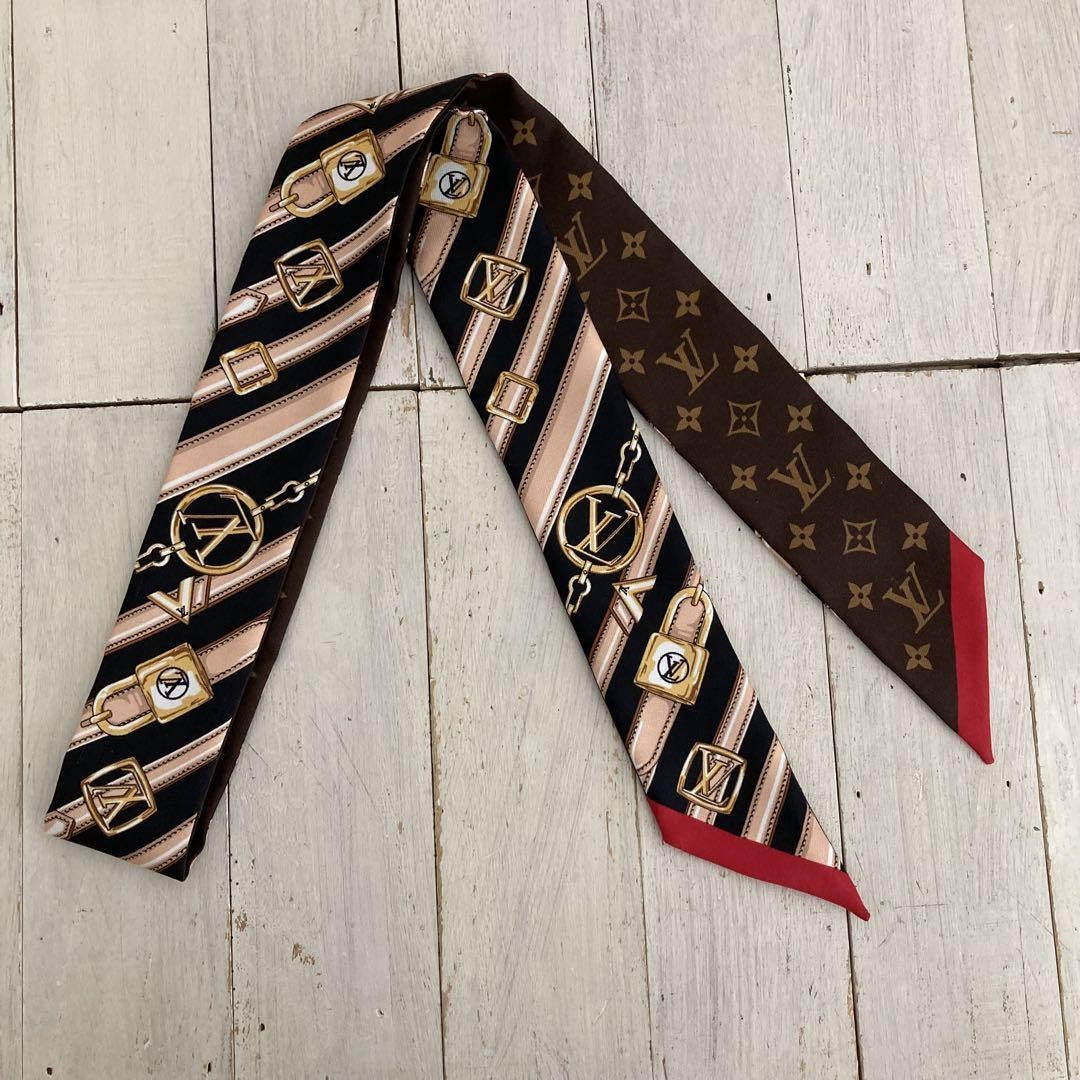 Louis Vuitton Monogram Forever Bandeau Scarf 118cm Brown Black Unisex Japan