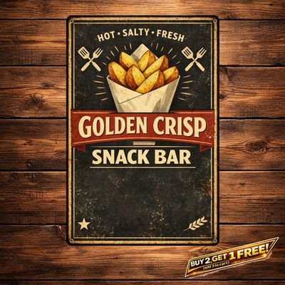 Fast Food French Fries Retro Movie Style Metal Tin Sign 8x12 Art