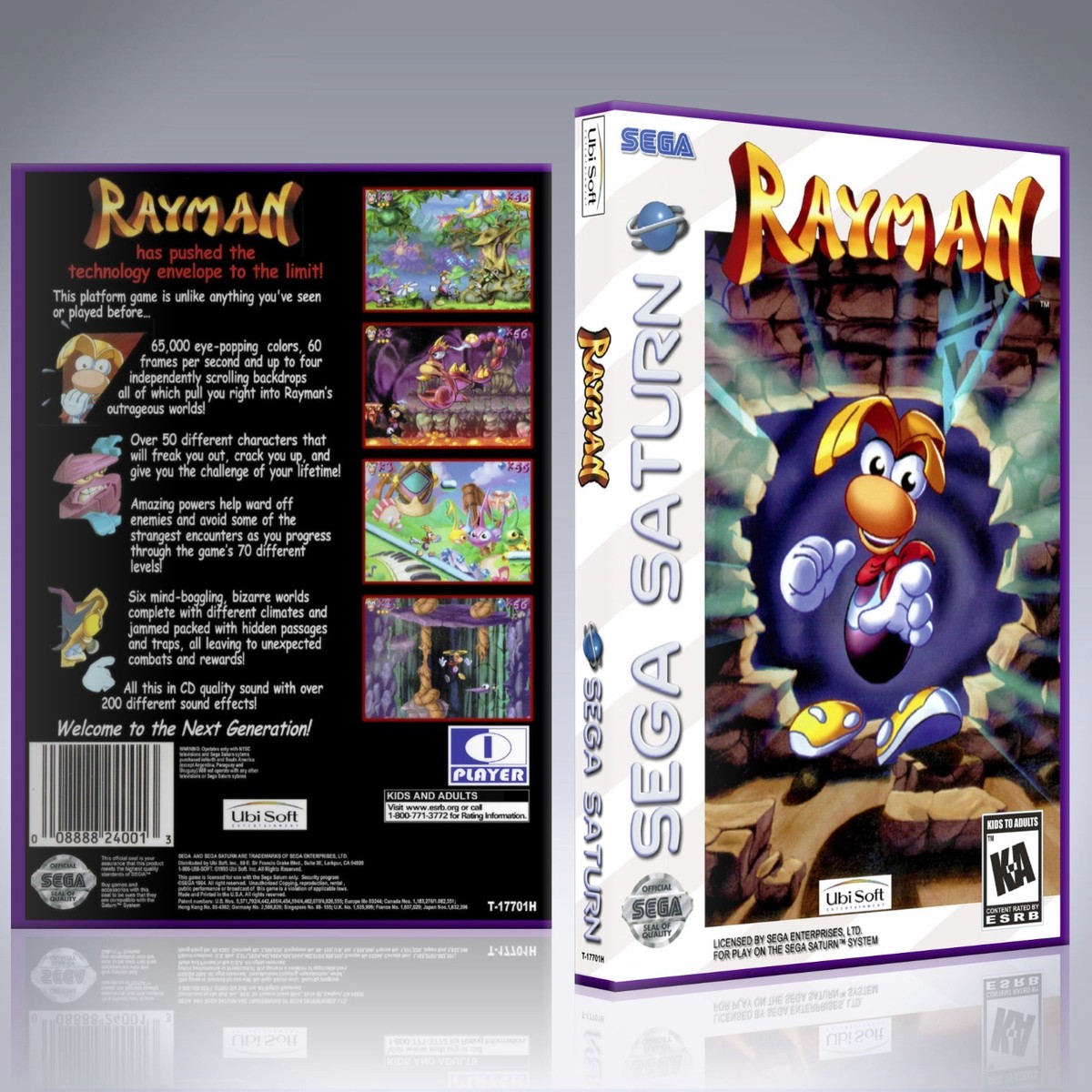 Rayman Sur Sega Saturn - NTSC-USA - Complet (Jeu, Boîtier, Livret) - Bon état