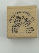 JRL Design Co From the Garden Wood Rubber Stamp 2x2 Inch
