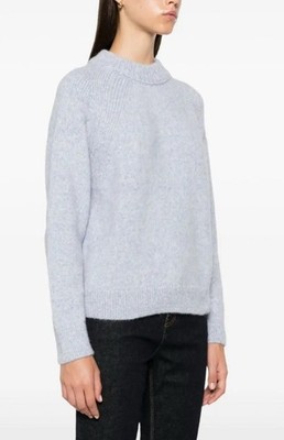 CLOSED Blue Alpaca Blend Knit Sweater M Raglan Sleeve Ribbed Pullover Cozy